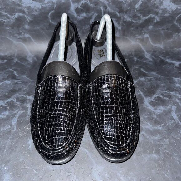SAS Shoes Simplify Black Croc Slip On Comfort Shoe Loafer Size 9.5M - Picture 2 of 8